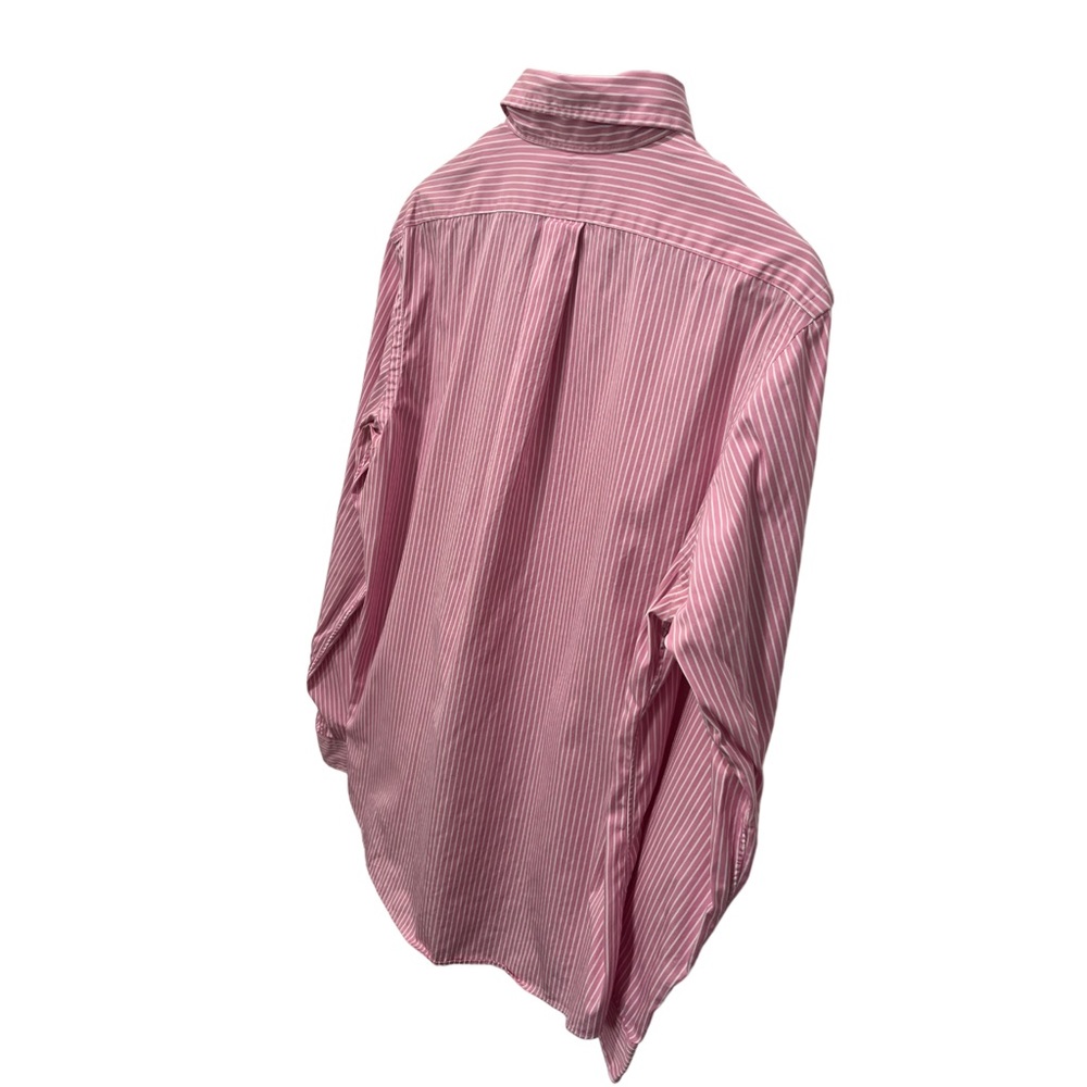 RALPH LAUREN CUSTOM FIT PINK & WHITE STRIPED BUTTON DOWN DRESS SHIRT - Picture 14 of 14